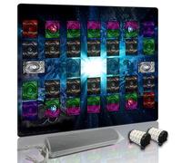 Stitched for Yugioh Playmat, 2-Player, Master Rule Duel Field Zones, Large Card Game Mat, Original Art Designs & Accessories (blue1)