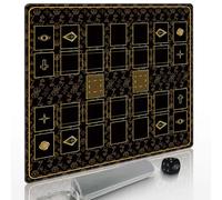 Stitched for Yugioh Playmat, 2-Player, Master Rule Duel Field Zones, Large Card Game Mat, Original Art Designs & Accessories (Golden)