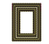 Stitched Scallop Rectangles Dies for Card Making 2pcs Embossed Border Rectangular Frame Dies for Scrapbooking Paper Crafting Stencils Handmade Crafts Scrapbook Photo Album Decor