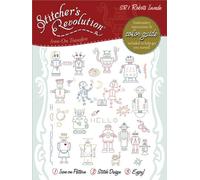 Stitcher's Revolution Robots Invade Iron-on Transfer Pattern for Embroidery