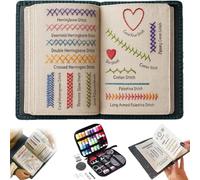 Stitches Book, Creative Embroidery Sewing Guide with Needle Thread Tool, Embroidery Sampler Book Stitch Notebook for Beginners