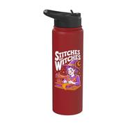 Stitches Get Itches While Witches Sewing Stainless Steel Insulated Water Bottle