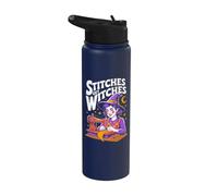 Stitches Get Itches While Witches Sewing Stainless Steel Insulated Water Bottle