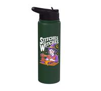 Stitches Get Itches While Witches Sewing Stainless Steel Insulated Water Bottle