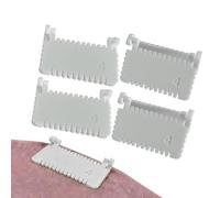 Stitching Guide - Needlework Margin Ruler, Fabric Hemming Device, Adjustable Metal Border Template, Ensures Precision Thread Alignment, Textile Crafting Category, 4 Pack Silver Steel Plate