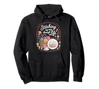 Stitching My Way Through Life Craft Cottagecore Floral Pullover Hoodie