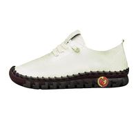 Stitching Single Shoes Comfortable Flat Tie Mum Shoes Wide Fat Feet Bottom Soft Sole Soft Casual Women Shoes Flat Women's Shoes Yellow Pumps, beige, 6 UK