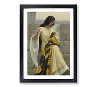 Stitching The Standard by Edmund Leighton Framed Print | A2 Black Framed Wall Art | Ready to Hang | Modern Nature Picture | Living Room Bedroom Lounge Office