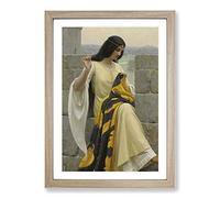 Stitching The Standard by Edmund Leighton Framed Print | A2 Oak Framed Wall Art | Ready to Hang | Modern Nature Picture | Living Room Bedroom Lounge Office