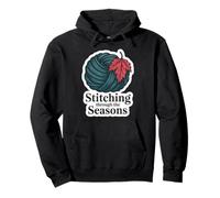 Stitching Through The Seasons Cozy Knitting Yarn Lover Pullover Hoodie