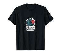 Stitching Through The Seasons Cozy Knitting Yarn Lover T-Shirt