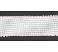 Stitchtastic 2 Inch/5cm Wide Aida Band (14 Count) - Pink Edging