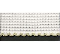 Stitchtastic 4 Inch/10cm Wide Aida Band (14 Count) - Gold Edging