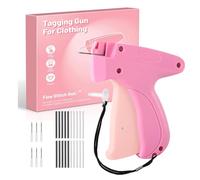 Stitchy Quick Clothing Stitch Gun,Handheld S-titch Quick Gun, Micro Sewing Gun Tagging Gun Kit Includes 6 Needle, 1000 Black & 1000 White Fasteners (Pink)