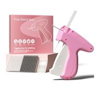 Stitchy Quick Clothing Stitch Gun, Handheld Stitch Gun Quick Clothing Fixer, Mini Sewing Micro Tagging Gun, 1000 Black Fasteners & 1000 White Fasteners (Pink) (Pink)