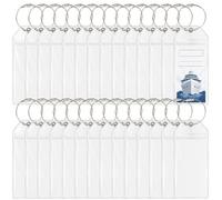 stititata 30 Pack Cruise Luggage Tags | 19.2 x 6.4 cm | Cruise Travel | 30 clear cruise luggage tag holder; 19.2 x 6.4 cm; steel wire loops; for cruise ship travel and boarding tags