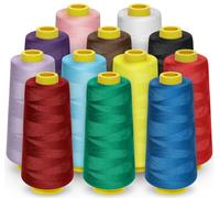 StiVerse 12 Colors Serger Thread, 12 Cones of 1800 Yards Each, Polyester Sewing Thread for Serger, Overlock, Quilting, Piecing, Sewing Machine