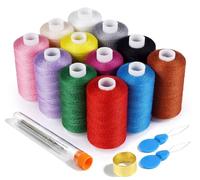 Stiverse 12 Colors Sewing Thread Set - 700 Yards Each, 40s/2 All Purpose Polyester Thread for Sewing Machine & Hand Stitching, Strong Thread for Quilting, Embroidery, Mending, DIY Projects - Includes