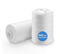 StiVerse Thread for Sewing, White Sewing Thread 1000 Yard Per Spool Polyester White Thread, All Purpose Thread, Sewing Machine Thread Assortment for Hand Sewing with Needle Threaders and Thimbles