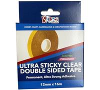 Stix2 Double Sided Polyester Ultra Sticky Clear Tape, 12mm x 16m
