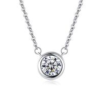 Stjarna 1ct Moissanite Necklace for Women Platinum Plated S925 Silver Moissanite D-E Color VVS1 Simulated Diamond Jewelry Gift Sterling Silver Moissanite