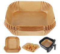 STL Air Fryer Paper Liners Square Disposable Airfryer Parchment Paper,Heat Resistant,Greaseproof,Airfryer Accessories Suitable for Microwave Oven, Steamer, Cooking Utensils, etc (50 Pack, 22x14cm)