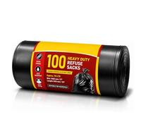 STL black bin bags 70L (100 pack) heavy duty bin liners bags, rubbish bags, extra strong bin bag, trash refuse sacks, Perfect for Everyday Use dustbin bags for Household, Office, Kitchen & Caterers