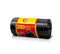 STL black bin bags 70L (200 pack) heavy duty bin liners bags, rubbish bags, extra strong bin bag, trash refuse sacks, Perfect for Everyday Use dustbin bags for Household, Office, Kitchen & Caterers