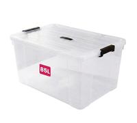 STL Clear Plastic Storage Boxes with Lids, Heavy-Duty Durable Stackable Plastic Storage Containers, Underbed Storage Boxes, Secure Clip-Lock Lid for Home, Office, Kitchen, Toys (1, 85ltr)