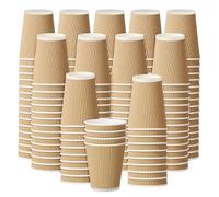 STL Coffee Cups Disposable Ripple Paper Cups for Tea, Hot Drinks, Triple Walled Insulated Disposable Cups, Takeaway Coffee Cups, Leakproof Paper Cups, Ideal for Cafe,Office, Events (50, 8oz)