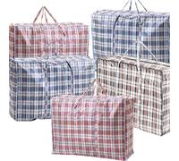 STL Laundry Bags Pack Of 5 Storage Bag 140gsm Reusable Packing Bags, Medium Laundry Bags with Zips, Strong Durable Storage Bags for Moving House Shopping and Laundry,Waterproof moving bags-58X58X30CM