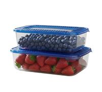 STL Plastic Food Storage Container With Lid (1000ml X 1) & (1700ml X 1) Leakproof Food Storage Containers, BPA-Free, Meal Prep containers with lids, Microwave Freezer Dishwasher Safe Tupperware