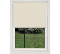 STL Quality Fabric Cream Blackout & Thermal Straight Bottom Roller Blinds (150x160cm(59in))