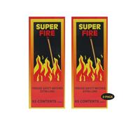 STL Super Fire Extra Long Safety Matches - 15cm Matches for Wood Burners, BBQs, Fire Pits, Stoves & More - 65 Matches per Box - Premium Quality & Safe Ignition (2 Boxes)