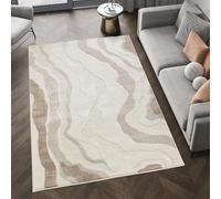 STL Washable Area Rug 120 x 170 cm Non-Slip, Soft Floor Carpet for Living Room, Bedroom, Lounge, Dining or Kitchen, Soft, Durable & Non-Shedding Area Rugs,Indoor Floor Mat, Geometric Design-Cream