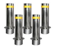 Stless Steel Bollard Post Set5pcs InGround Metal Parking Barrier for Traffic Control & ty in HighRisk AreasDurable Yellow Driveway Protection