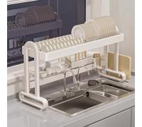 Stless Steel Over Sink Dish Drying Rack with Silver Holder 2Tier Kitchen Counter Dish Drer SpaceSing Dish Strers for Kitchen Sink