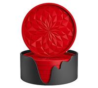 STLIAN Silicone Coasters with Holder,[6 Pack] Drinking Coasters - Cup Mat for Hot or Cold Drinks, Thickened, Non-Slip, Non-stick,Deep Tray Red