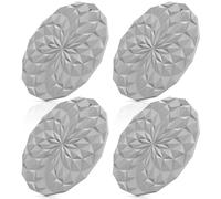 STLIAN Silicone Trivet Mats - 4 Pack Pot Holders - 18.8cm Thickened Hot Pads for Hot pots, Pans and Dishes, Heat Resistant Silicone Trivet for Table and Counter Top Light Grey