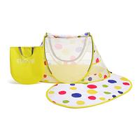 STLOVe Travel Cot Foldable Pop Up Portable Ultralight Weight Baby Beach Tent Infant Crib Mosquito Net Travel Bed include Blanket Prevent Urine Penetration Peach Skin Velvet 111*68.5*49cm