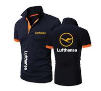 STLSRCBTH Mens Golf Polo Shirts Sportswear for L.u.ft.h.an.sa Patchwork Buttons T-Shirt Quick Dry Plain Short Sleeve Tee Collared Top Clothes-SLanChengSe||3X_l
