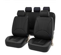 STLYBAZ Leather Car Seat Covers for Skoda Octavia 2018-2025, Waterproof Car Seat Covers Full Set Easy to Clean Protector Cushion Covers Accessory,A-Black