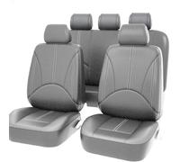 STLYBAZ Leather Car Seat Covers for Skoda Octavia 2018-2025, Waterproof Car Seat Covers Full Set Easy to Clean Protector Cushion Covers Accessory,A-Grey