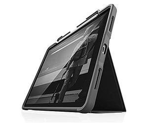 STM Bags Dux Plus Case Folio Protective Case for Apple iPad Air 10.9 Inch (2020) - Black/Transparent [Apple Pencil Holder I Military Standard I Water-Repellent I Stand Function I Wake/Sleep]