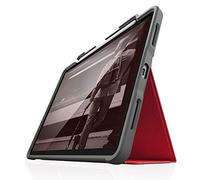 STM Bags Dux Plus Case Folio Protective Case for Apple iPad Air 10.9 Inch (2020) - Red/Transparent [Apple Pencil Holder I Military Standard I Water-Repellent I Stand Function I Wake/Sleep ]