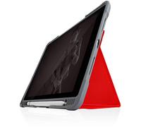 STM Bags Dux Plus Duo Case for Apple iPad 10.2 Inch (2019 & 2020) - Red/Transparent [Military Standard I Apple Pencil/Logitech Crayon Compartment I Water-Repellent I Stand Function I Wake/Sleep ], STM-222-236JU-02