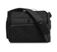 STM Dux 16L Premium Tech Messenger Bag - Carry On Travel Laptop Bag (Fits 15" Laptops) - Dual Format, Water Resistant & Luggage Passthrough - Black (stm-112-377P-01)
