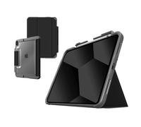 STM Dux Plus for iPad /10th Gen : Ultra Protective, Durable, Lightweight with Clear Back, Apple Pencil Holder, Battery Saving On/Off Cover - Black