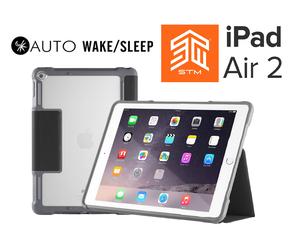 STM Dux Shockproof Case Cover Flip Folio for iPad Air 2 (9.7") - Black