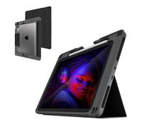 STM Goods Dux Ox - Super Protective 10th Gen iPad Case with Integrated 3.5mm Aux Jack, Translucent Back, Durable & Water-Resistant, Built-in Storage for Apple Pencil Gen 1 - Black